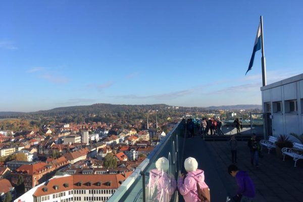 Wunderbare Sicht vom Rathaus auf die Stadt Bayreuth