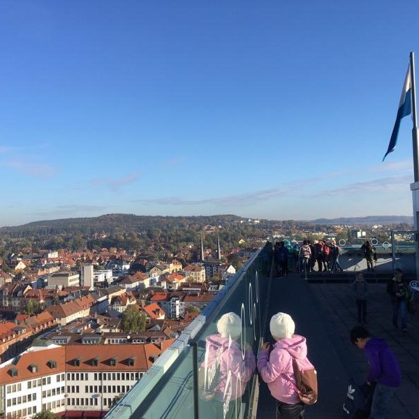 Wunderbare Sicht vom Rathaus auf die Stadt Bayreuth