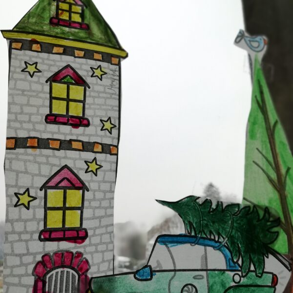 Adventsdeko am Fenster