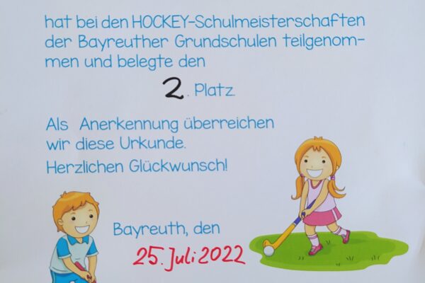 Urkunde Hockey